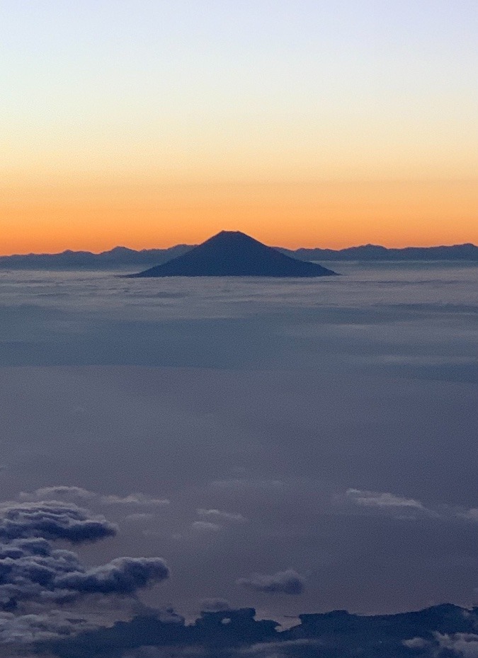 飛行機からみた富士山