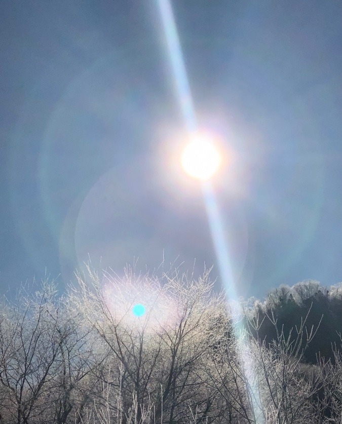 樹氷と朝日