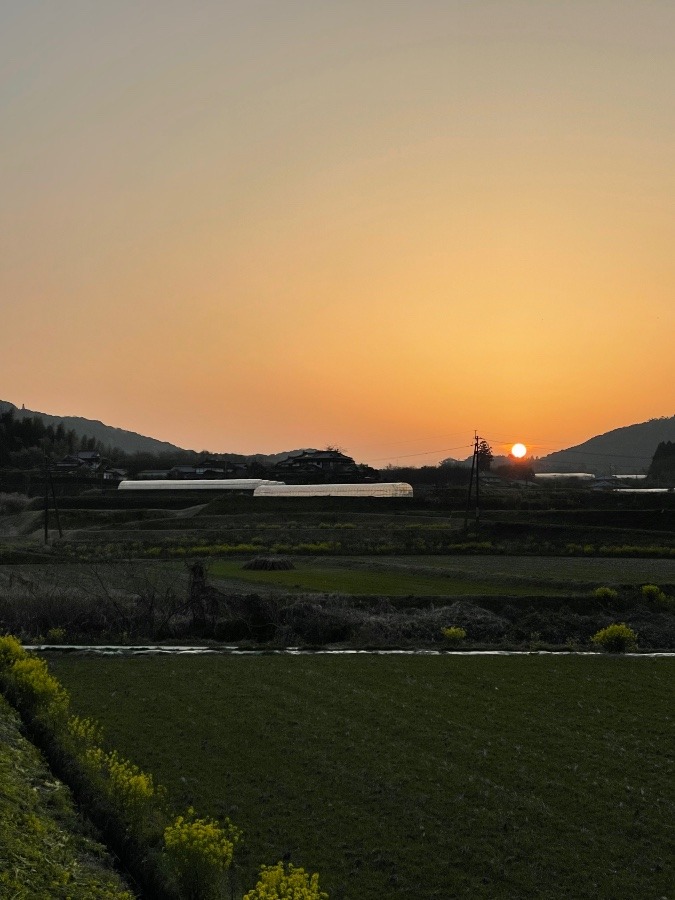 のどかな田舎の夕焼け