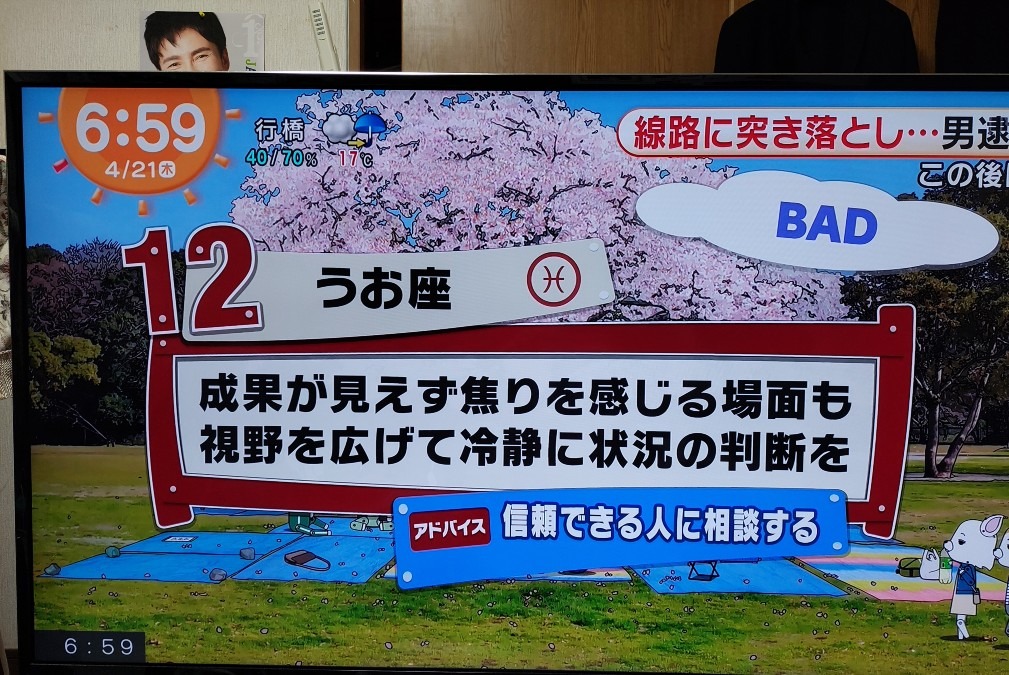 4/21今日の運勢うお座♓