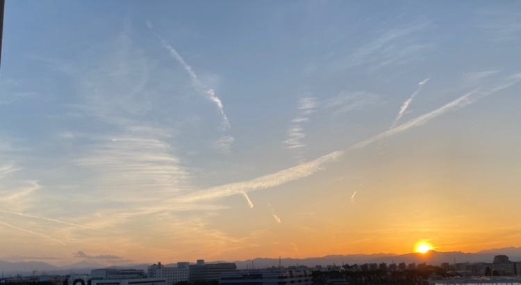 ４月１日　夕焼けの隠れ富士