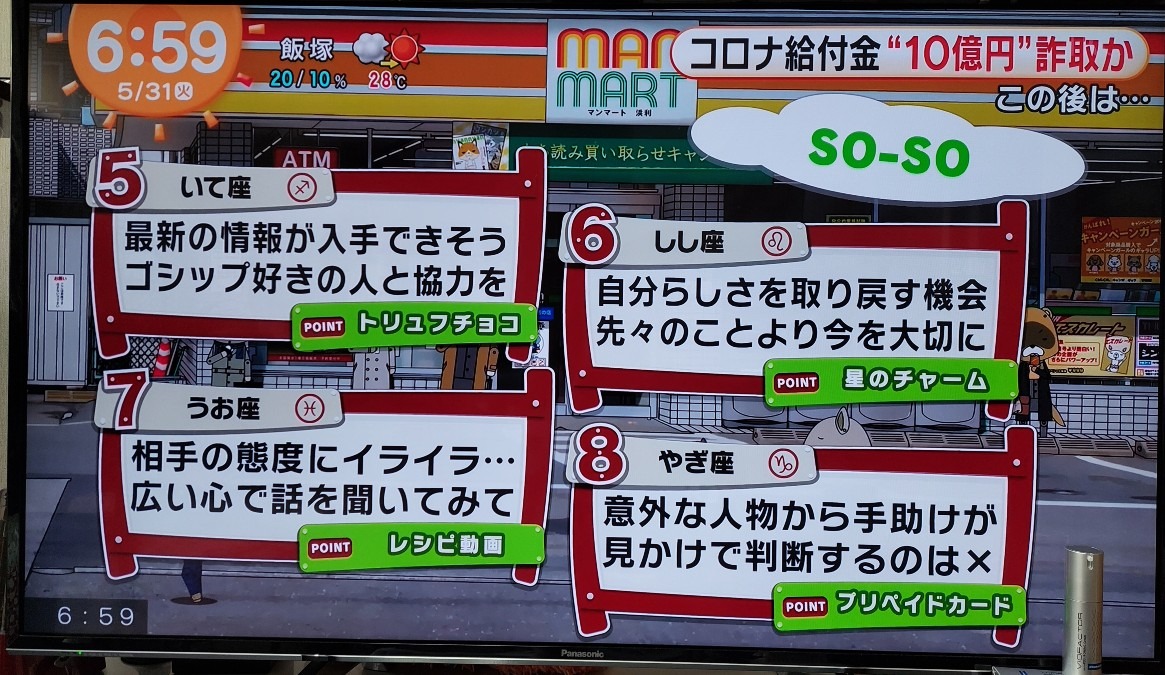 5/31今日の運勢うお座♓