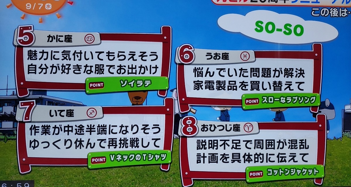 9/7今日の運勢うお座♓