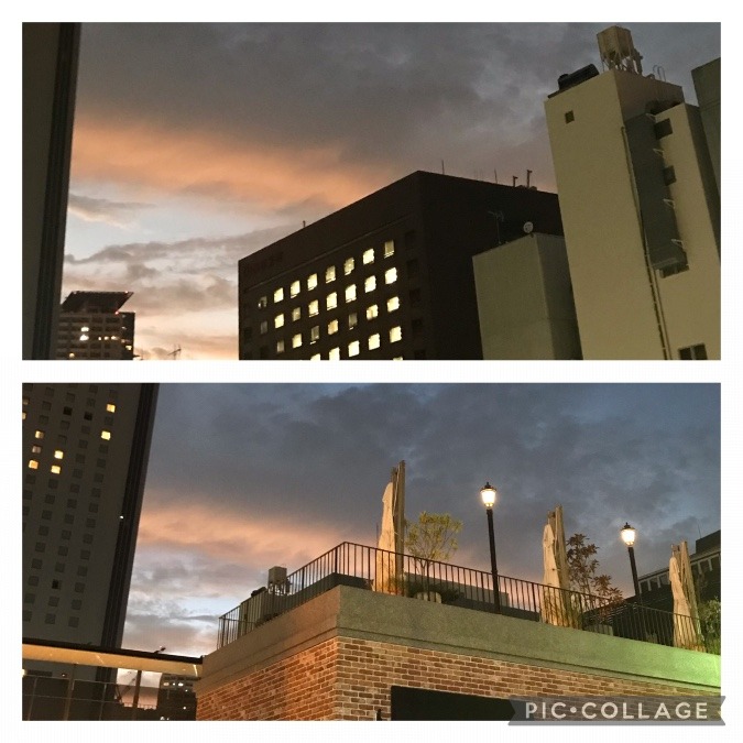 今日の夕焼け〜🌆