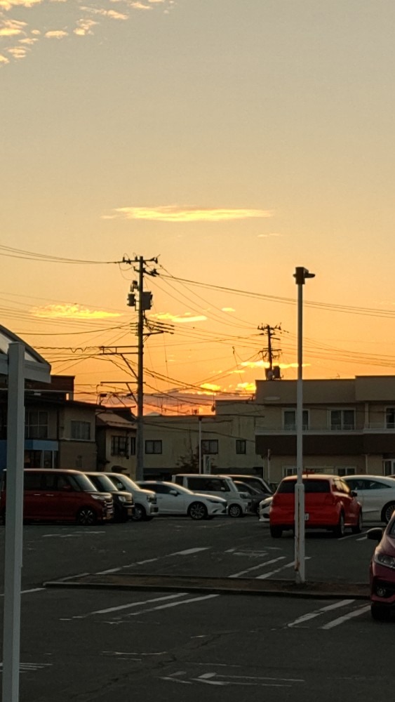 買い物先の夕焼け🌇