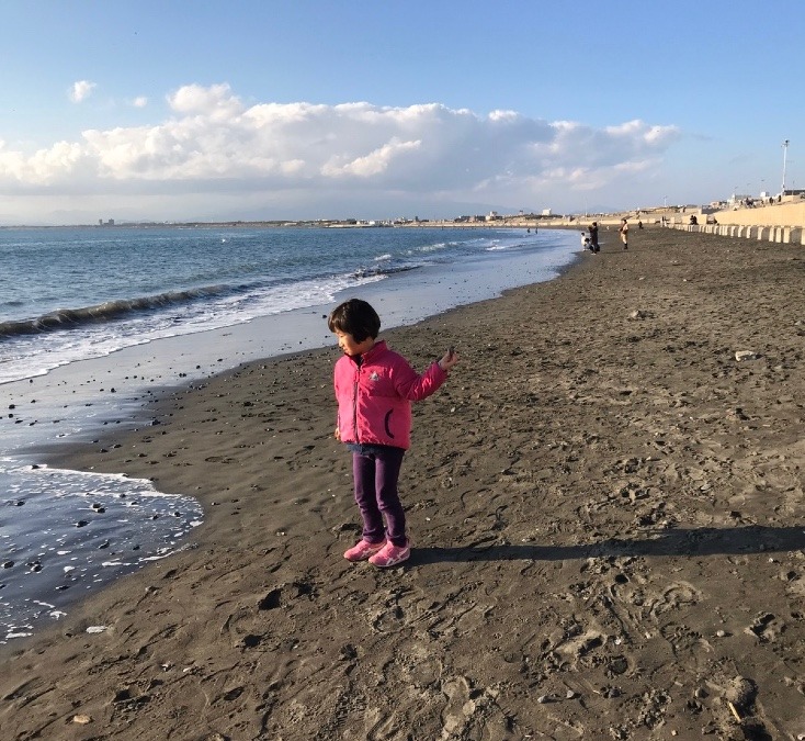 江ノ島海岸での一時