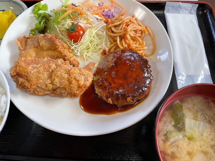 から揚げ&ハンバーグ🍴😁