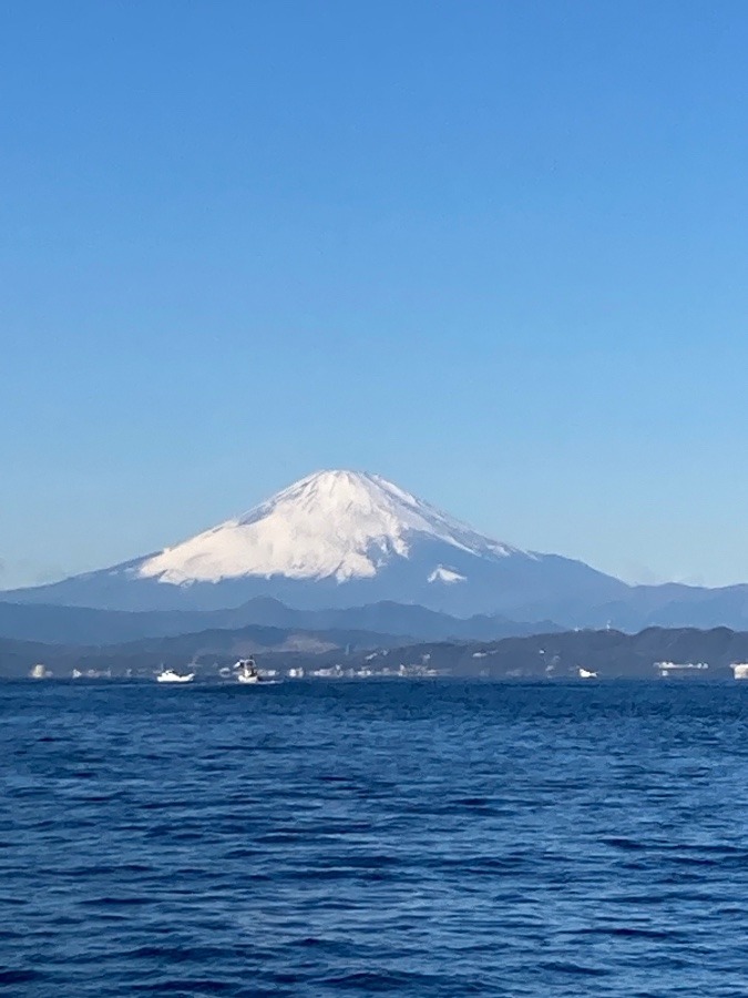 船上から見る富士山✨