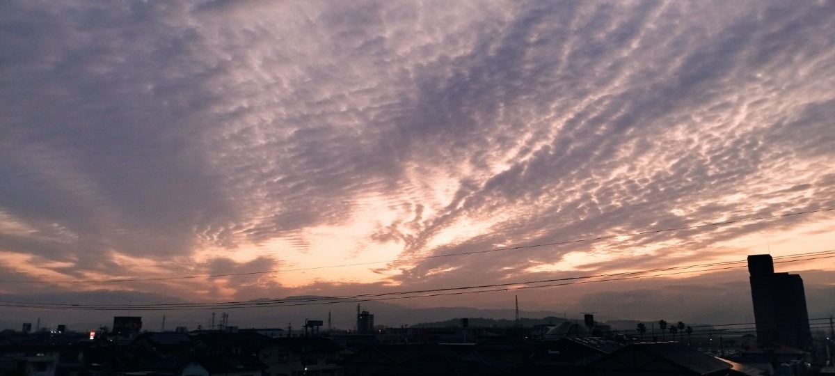 都城市（2023/2/8）今朝の朝焼け😊！（東の空）①