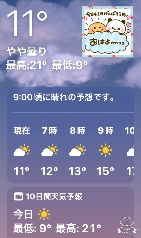 今朝の天気❣️