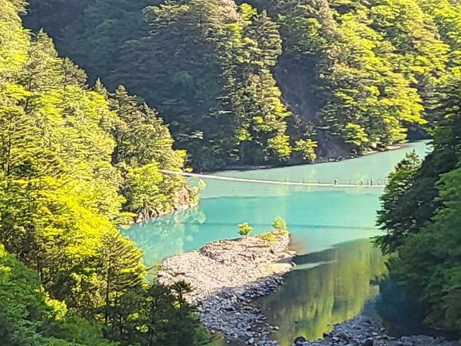 寸又峡温泉にある夢の吊り橋　2023.5.4