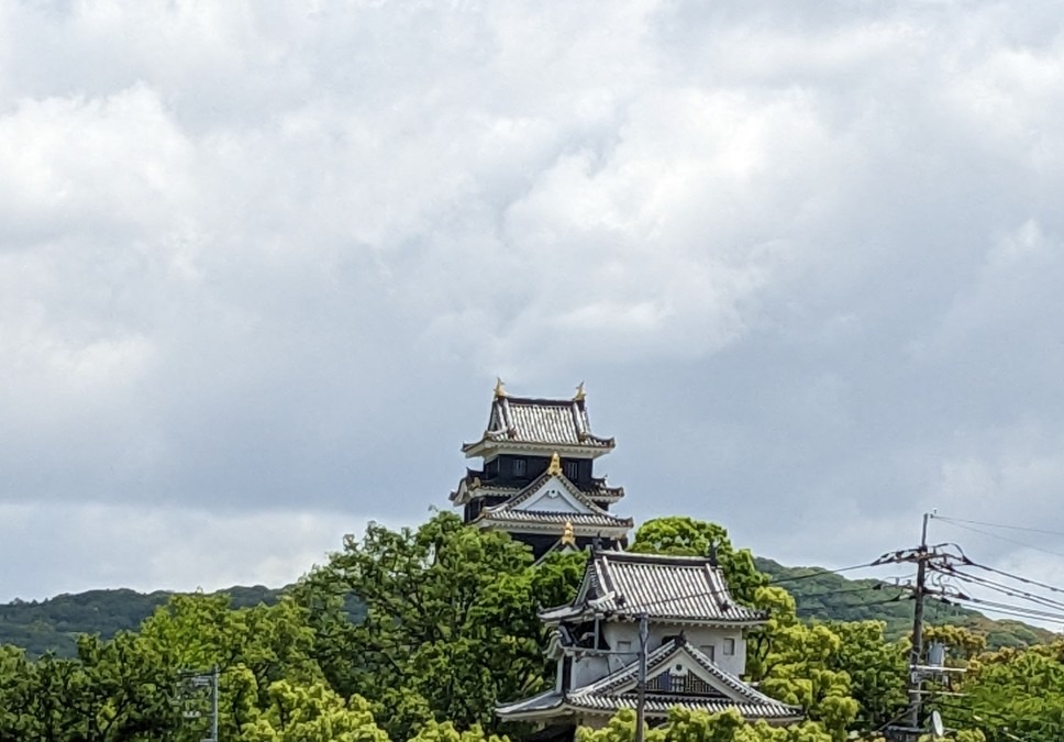 岡山城の近くで