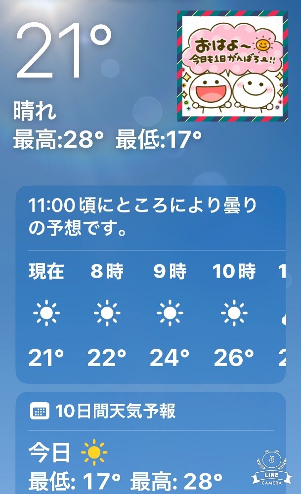 今朝の天気❣️