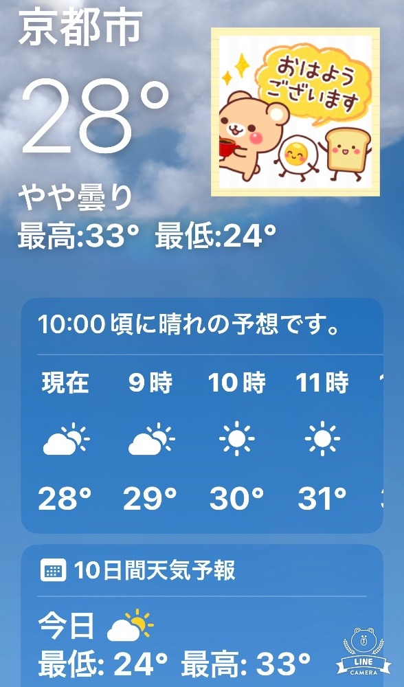 今朝の天気❣️