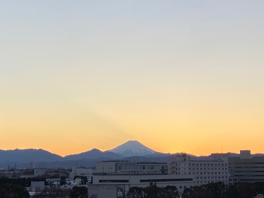 夕焼けの富士山