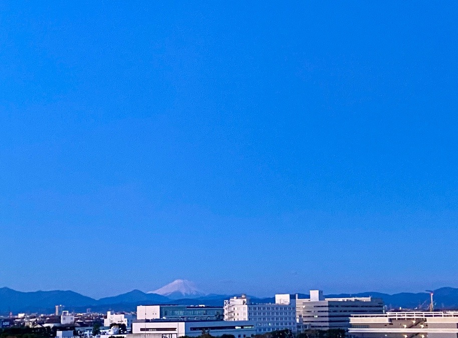 夜明け前の富士山