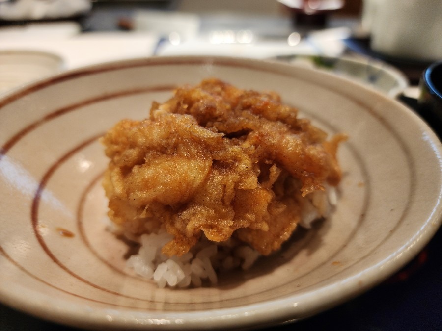 『銀座天一 』コースの〆はかき揚げ丼